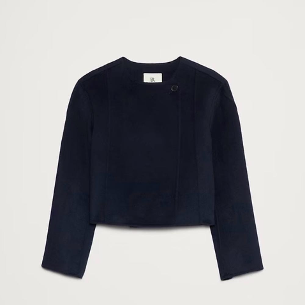 Banana Republic Navy Women's Double Faced cropped jacket